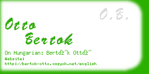 otto bertok business card